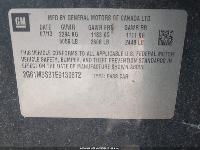 Aukcja sprzedaży 2014 Cadillac Xts Luxury, vin: 2G61M5S37E9130872, numer aukcji: 45641677