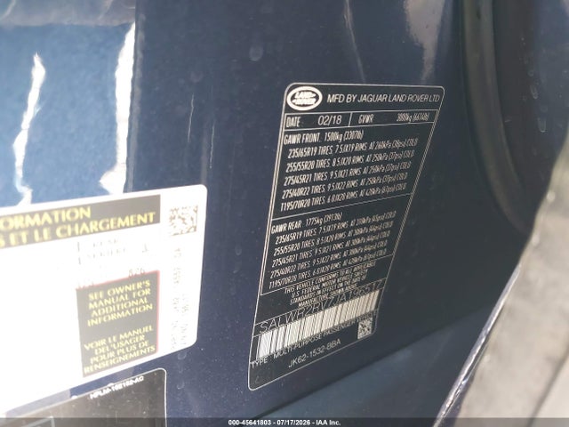 SALWR2RV7JA196517 Land Rover Range Rover Sport Hse