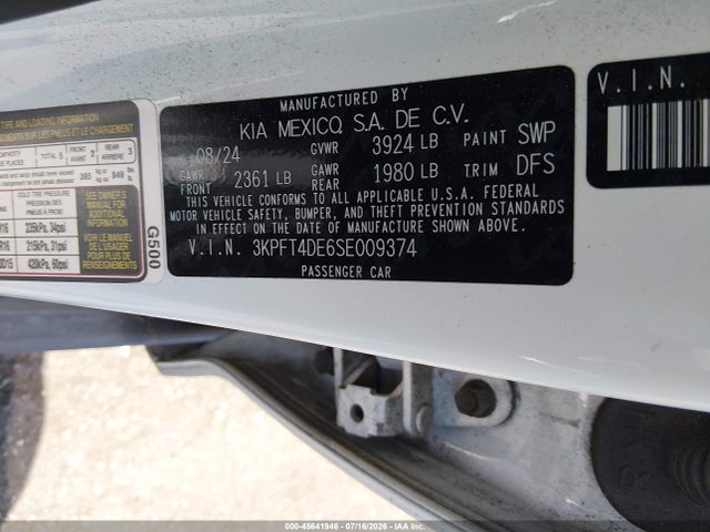 KIA K4 Lxs 2025 3KPFT4DE6SE009374 Image 9