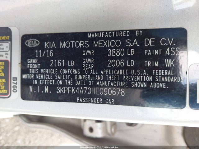 KIA FORTE LX 2017 3KPFK4A70HE090678 Image 9