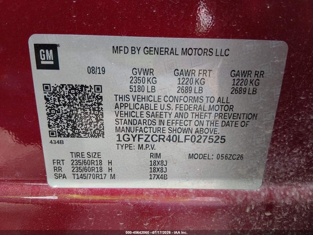 Продажа на аукционе авто 2020 Cadillac Xt4 Fwd Premium Luxury, vin: 1GYFZCR40LF027525, номер лота: 45642060