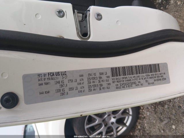 45642141 :رقم المزاد ، 3C4PDDEG2HT620363 vin ، 2017 Dodge Journey Gt Awd مزاد بيع