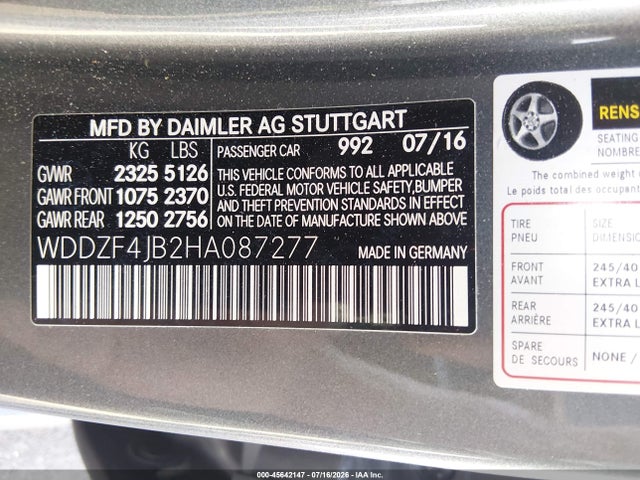 Mercedes-Benz E 300 2017 WDDZF4JB2HA087277 Image 9