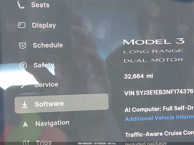 Tesla Model 3 Long Range Dual Motor All-wheel Drive 2022 5YJ3E1EB3NF174376 Image 16
