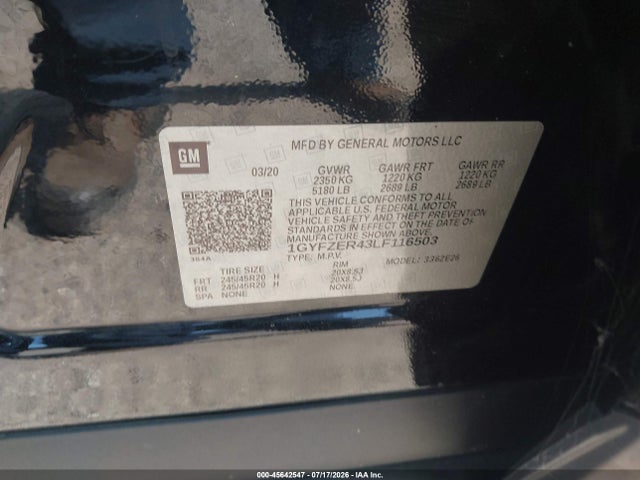 45642547 :رقم المزاد ، 1GYFZER43LF116503 vin ، 2020 Cadillac Xt4 Fwd Sport مزاد بيع