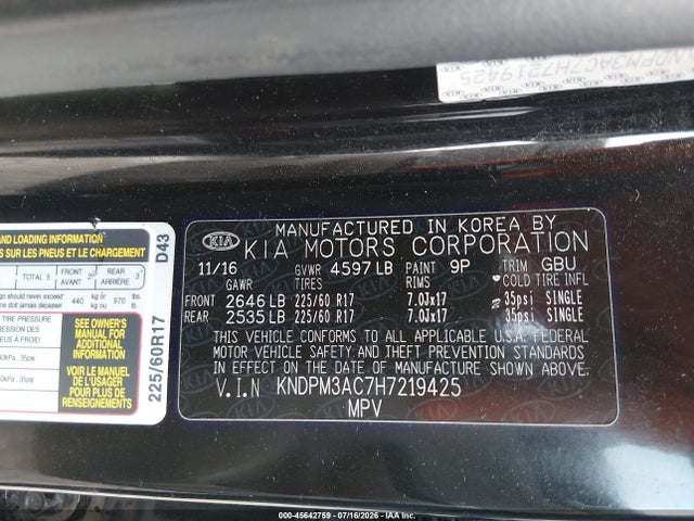 KIA Sportage Lx 2017 KNDPM3AC7H7219425 Image 9