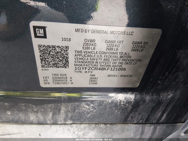 Aukcja sprzedaży 2019 Cadillac Xt4 Premium Luxury, vin: 1GYFZCR48KF121005, numer aukcji: 45642760