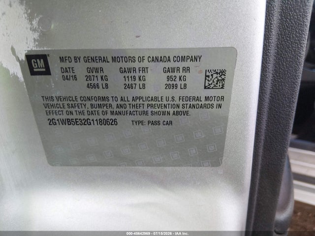 2G1WB5E32G1180626 Chevrolet Impala Limited Lt