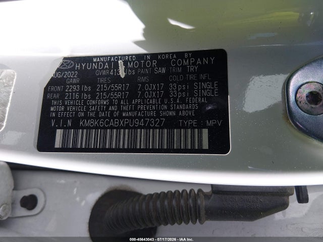 Продаж на аукціоні авто 2023 Hyundai Kona Sel, vin: KM8K6CABXPU947327, номер лоту: 45643043