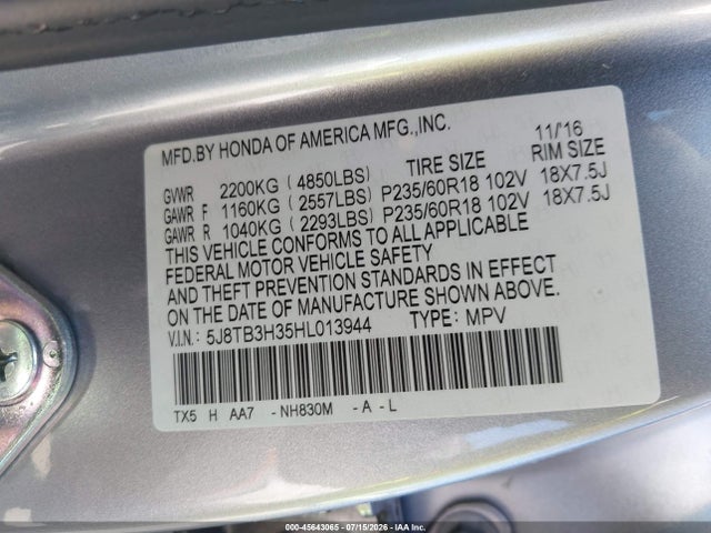 Acura Rdx Acurawatch Plus Package 2017 5J8TB3H35HL013944 Image 9
