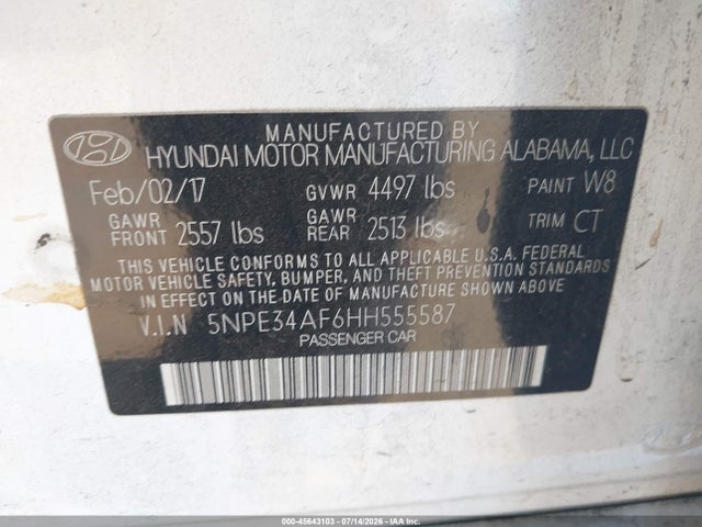 Hyundai Sonata Sport 2017 5NPE34AF6HH555587 Image 9