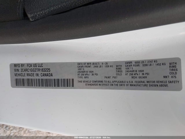 Chrysler Pacifica Limited 2026 2C4RC1GG2TR183225 Image 9