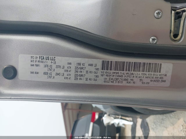 Продаж на аукціоні авто 2018 Jeep Compass Latitude Fwd, vin: 3C4NJCBB7JT410849, номер лоту: 45643270