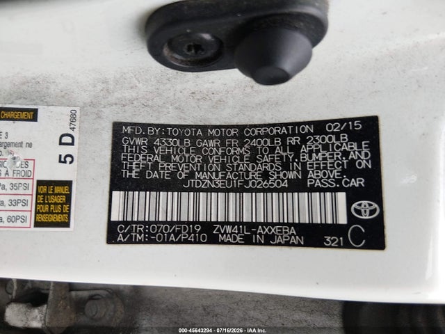 Toyota Prius V Two 2015 JTDZN3EU1FJ026504 Image 9