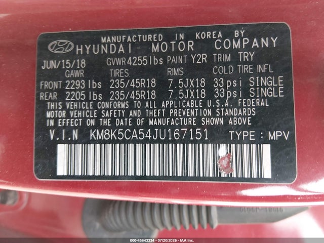 Hyundai Kona Ultimate 2018 KM8K5CA54JU167151 Image 9