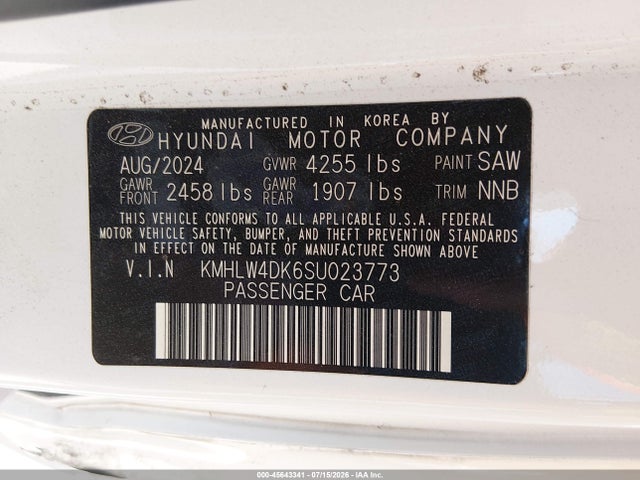 KMHLW4DK6SU023773 Hyundai ELANTRA N
