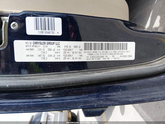 Продаж на аукціоні авто 2014 Dodge Grand Caravan Sxt, vin: 2C4RDGCGXER320002, номер лоту: 45643344
