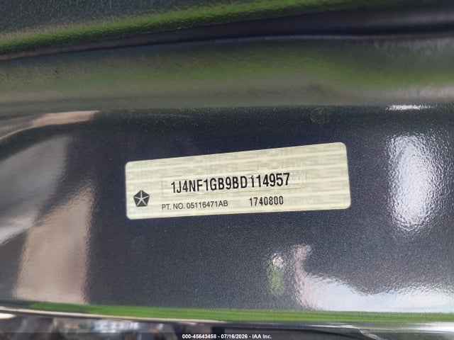 2011 Jeep Patriot Sport მანქანა იყიდება აუქციონზე, vin: 1J4NF1GB9BD114957, აუქციონის ნომერი: 45643458