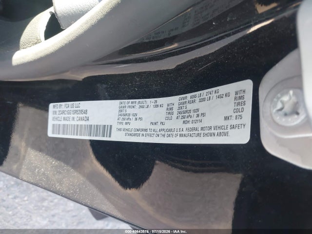 Продаж на аукціоні авто 2025 Chrysler Pacifica Limited, vin: 2C4RC1GG1SR539548, номер лоту: 45643576