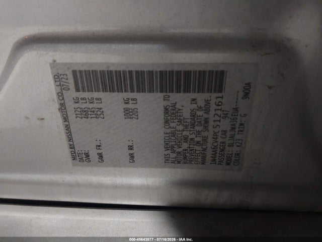 Nissan Maxima Sv Xtronic Cvt 2023 1N4AA6CV4PC512161 Image 9