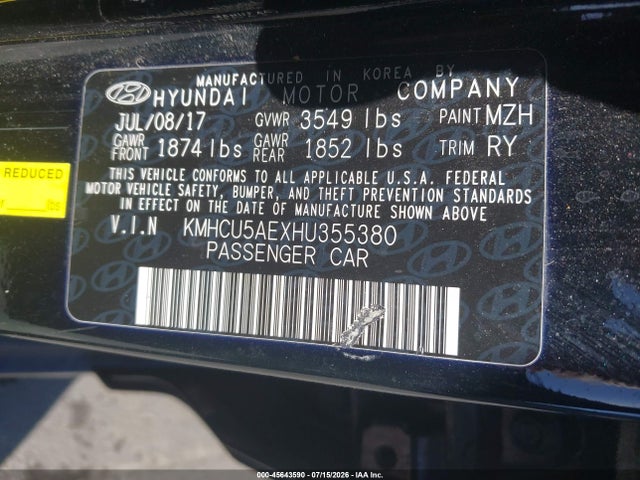 Hyundai Accent Sport 2017 KMHCU5AEXHU355380 Image 9