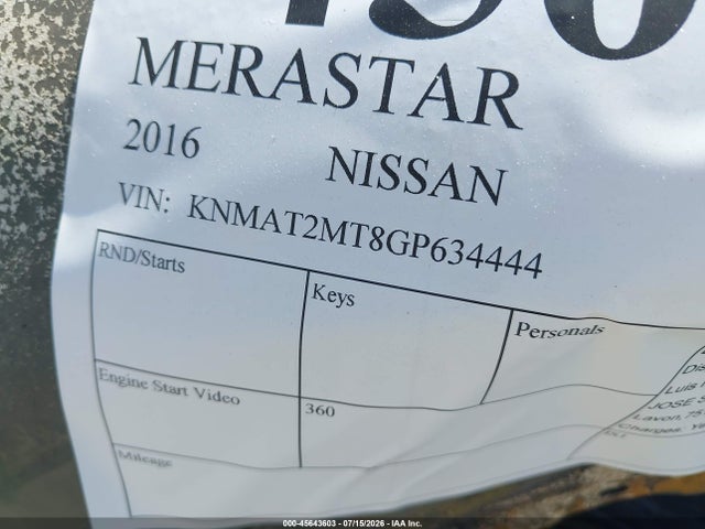 Nissan ROGUE S 2016 KNMAT2MT8GP634444 Image 9