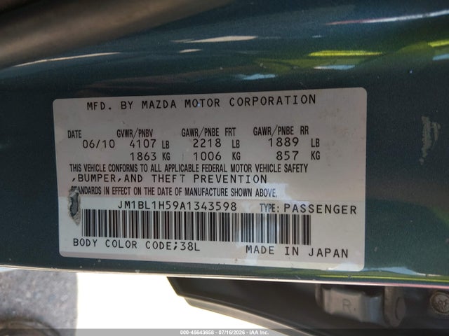 Продажа на аукционе авто 2010 Mazda Mazda3 S Sport, vin: JM1BL1H59A1343598, номер лота: 45643658