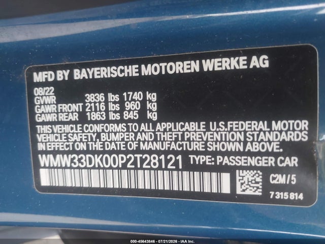 Продажа на аукционе авто 2023 Mini Hardtop Cooper, vin: WMW33DK00P2T28121, номер лота: 45643846