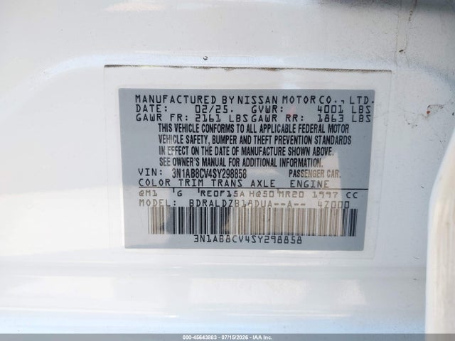 Nissan SENTRA SV 2025 3N1AB8CV4SY298858 Image 9