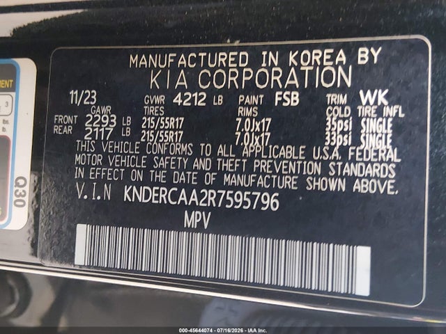 Продаж на аукціоні авто 2024 Kia Seltos Ex, vin: KNDERCAA2R7595796, номер лоту: 45644074