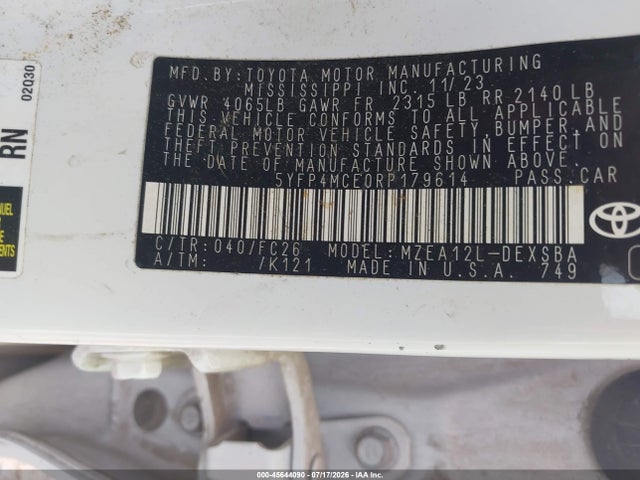 Toyota COROLLA SE 2024 5YFP4MCE0RP179614 Image 9