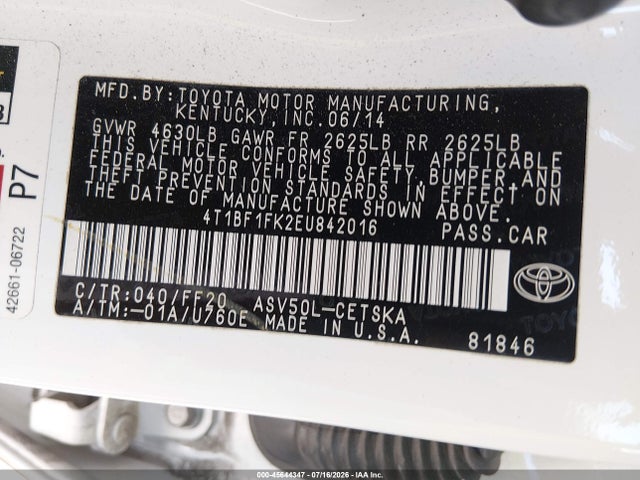 Toyota CAMRY SE 2014 4T1BF1FK2EU842016 Image 9