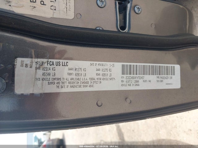 Продаж на аукціоні авто 2015 Dodge Charger Se, vin: 2C3CDXBG4FH752457, номер лоту: 45644354