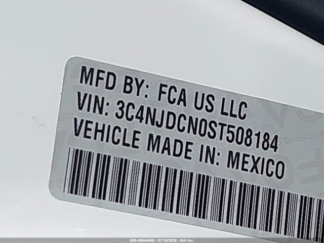 Aukcja sprzedaży 2025 Jeep Compass Limited 4x4, vin: 3C4NJDCN0ST508184, numer aukcji: 45644469