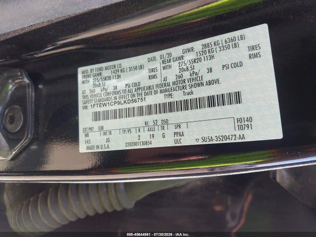 Ford F-150 Xl 2020 1FTEW1CP9LKD56751 Image 9
