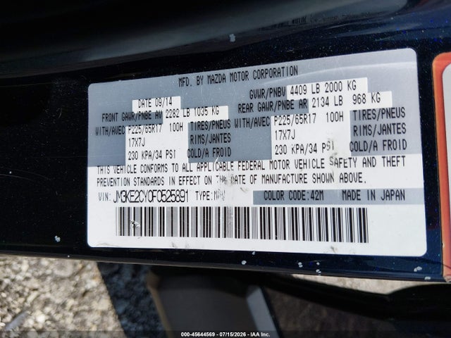 Mazda Cx-5 Touring 2015 JM3KE2CY0F0525891 Image 9