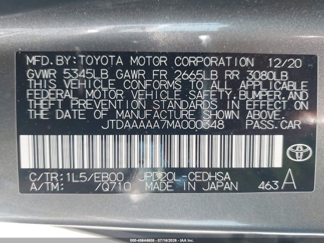 Toyota Mirai Limited 2021 JTDAAAAA7MA000348 Image 9