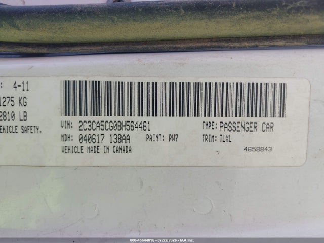 Продажа на аукционе авто 2011 Chrysler 300 Limited, vin: 2C3CA5CG0BH564461, номер лота: 45644615