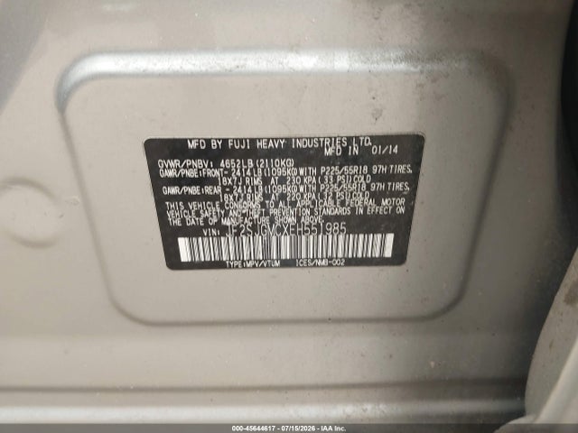 Продажа на аукционе авто 2014 Subaru Forester 2.0xt Touring, vin: JF2SJGMCXEH551985, номер лота: 45644617