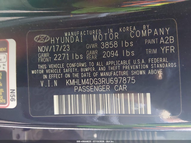 Hyundai ELANTRA SEL 2024 KMHLM4DG3RU697875 Image 9