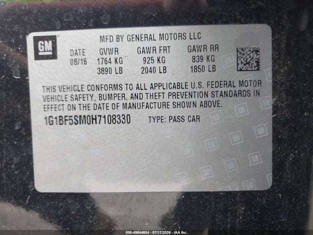 Chevrolet Cruze Premier Auto 2017 1G1BF5SM0H7108330 Image 9