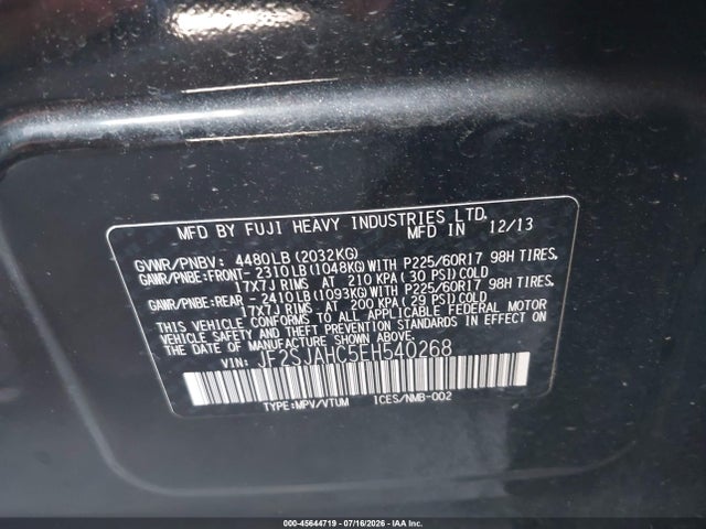 JF2SJAHC5EH540268 Subaru Forester 2.5i Limited