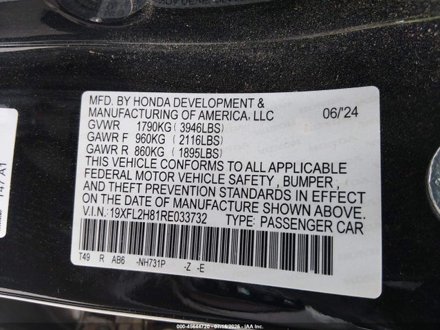 19XFL2H81RE033732 Honda Civic Sport