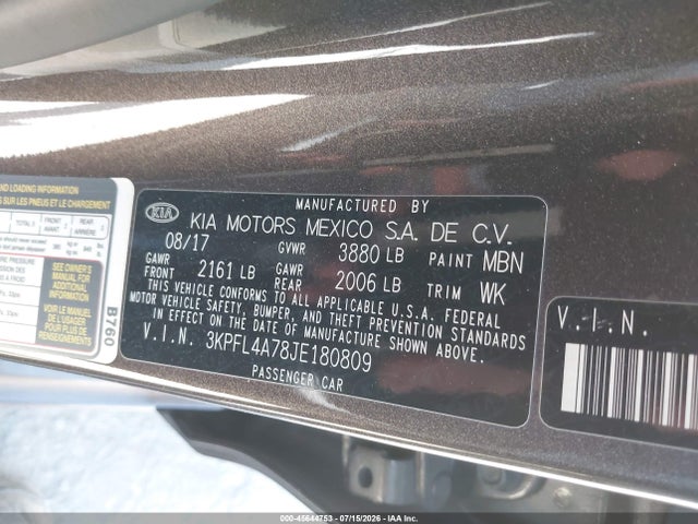 KIA FORTE LX 2018 3KPFL4A78JE180809 Image 9