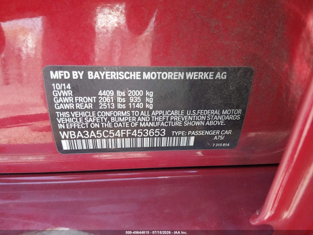 Aukcja sprzedaży 2015 Bmw 328i, vin: WBA3A5C54FF453653, numer aukcji: 45644815