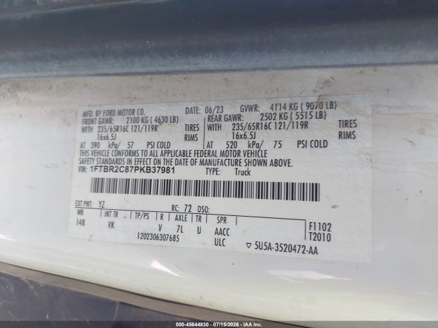 1FTBR2C87PKB37981 Ford Transit-250