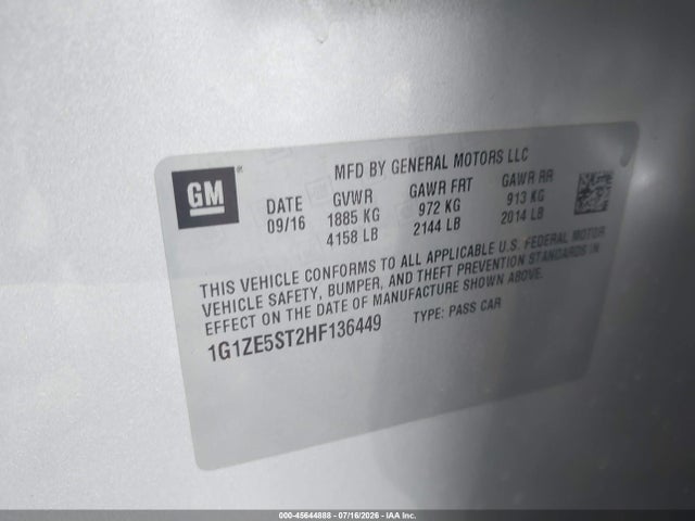 Chevrolet MALIBU 1LT 2017 1G1ZE5ST2HF136449 Image 9