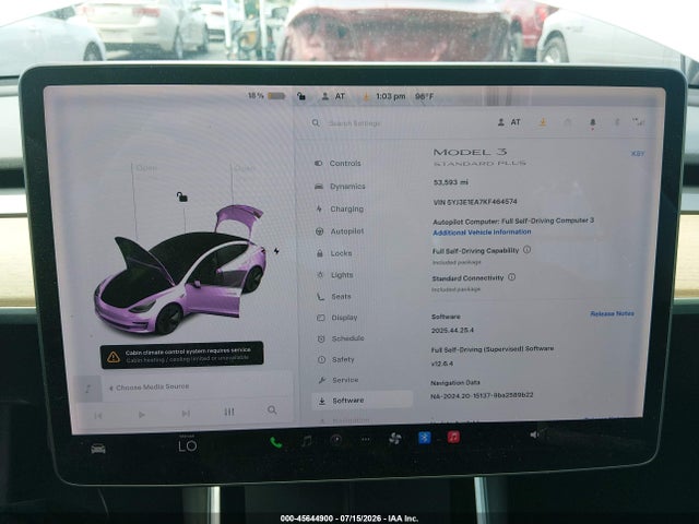 5YJ3E1EA7KF464574 Tesla Model 3 Long Range/mid Range/standard Range/standard Range Plus