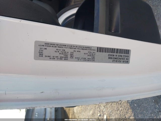 Aukcja sprzedaży 2021 Ram Promaster 2500 High Roof 136 Wb, vin: 3C6LRVCG8ME518046, numer aukcji: 45644959
