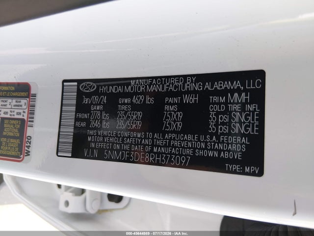 Hyundai TUCSON SEL 2024 5NMJF3DE8RH373097 Image 9